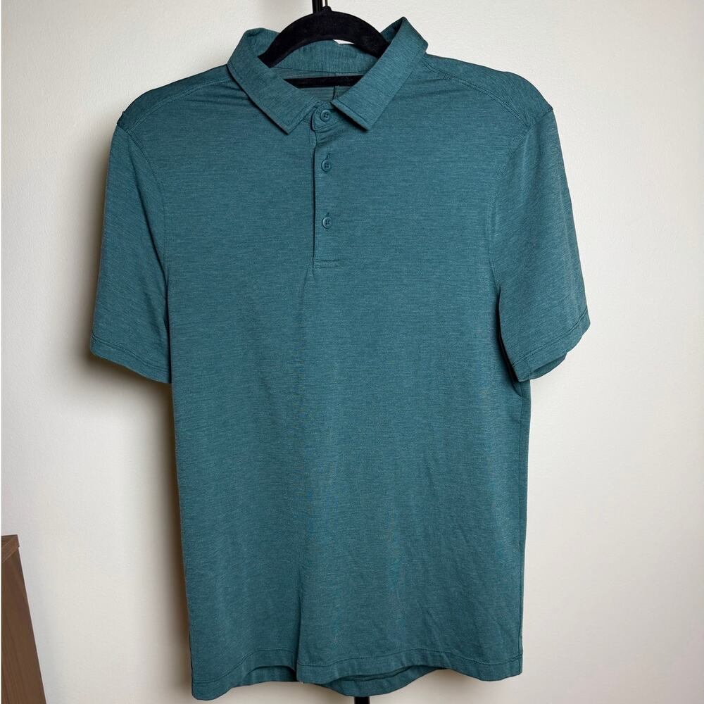 Lululemon Teal Evolution Short Sleeve Polo Shirt